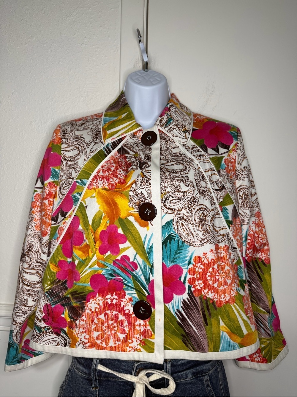 Signature for You Floral Paisley Button Jacket multicolor size 10